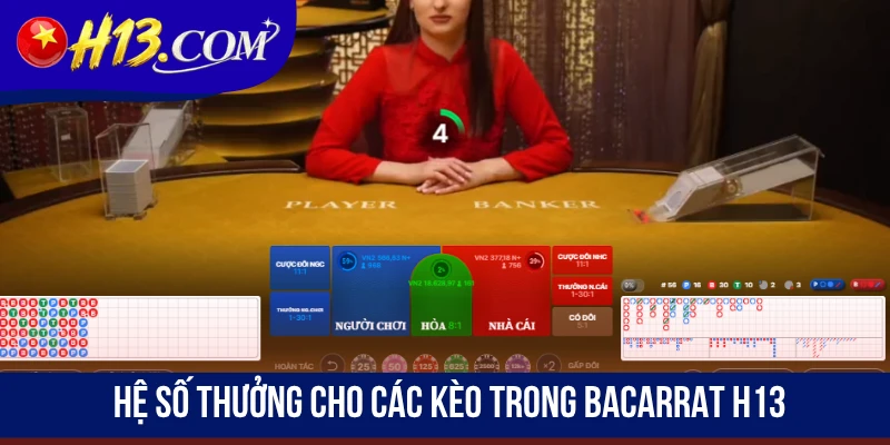 Hệ số thưởng cho các kèo trong Bacarrat H13